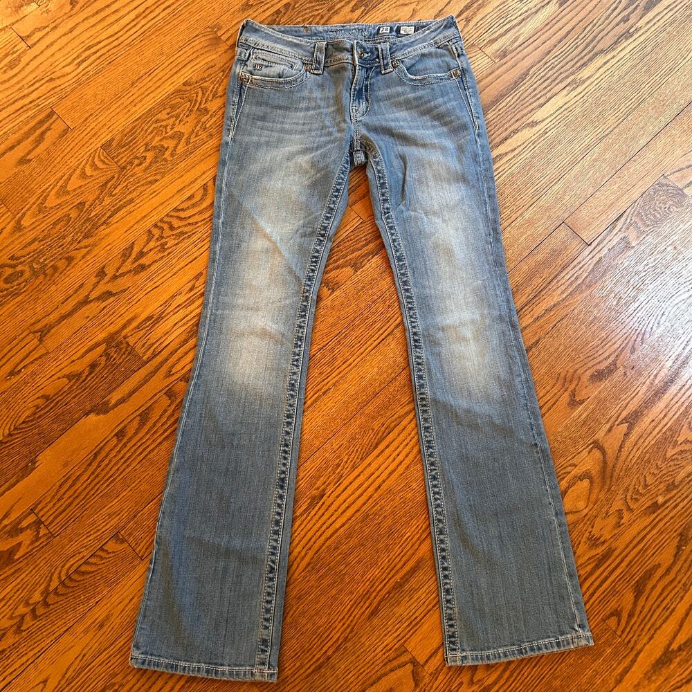 Miss Me Angel Wing Bootcut Jeans VTG 148 Rhinestone Sequin Size 28 Y2K